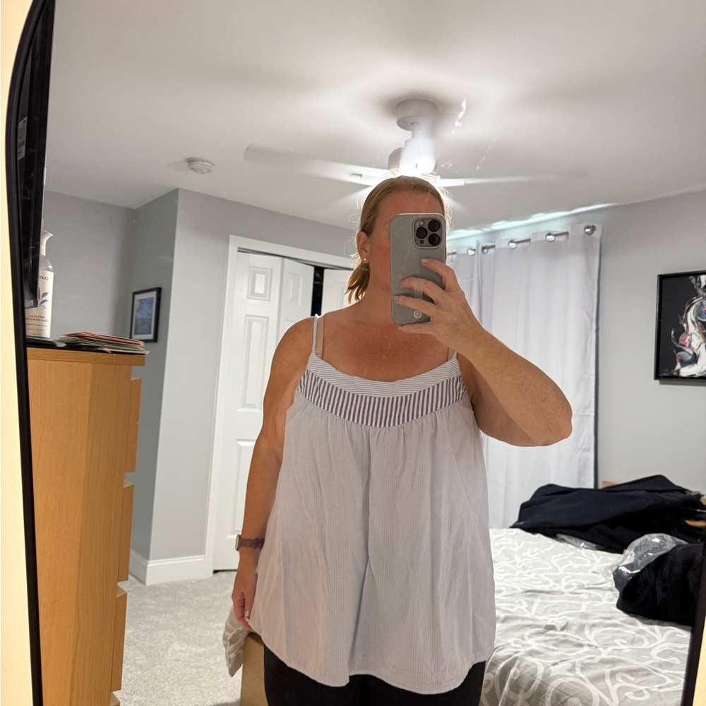 Blue White  with pinstripes tank